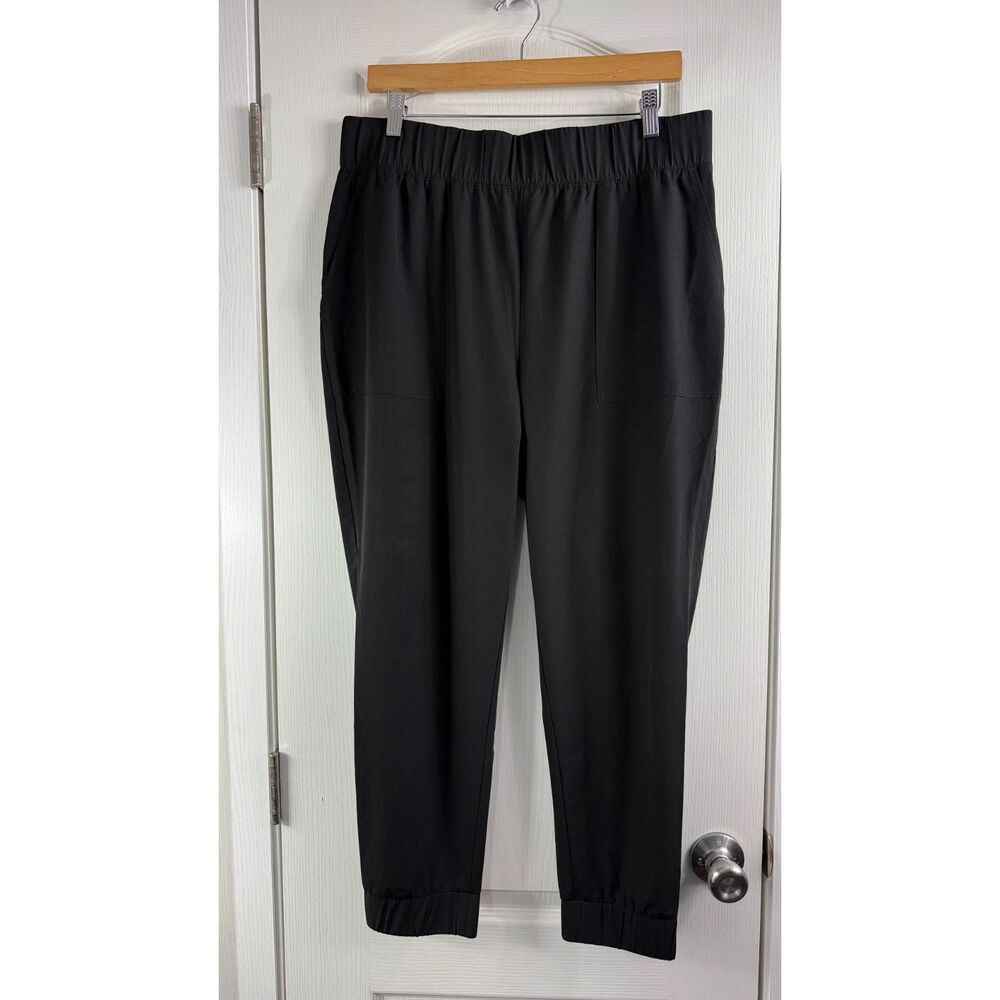 Cobble Lane Women's Black Pull On Jogger Pants Polyester Spandex Size L Large